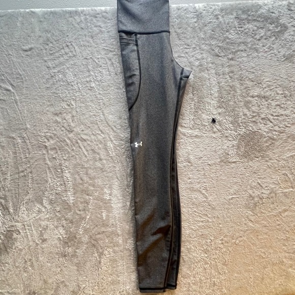 Under Armour Women's Gray HeatGear High Rise Compression Athletic Leggings - Picture 5 of 8
